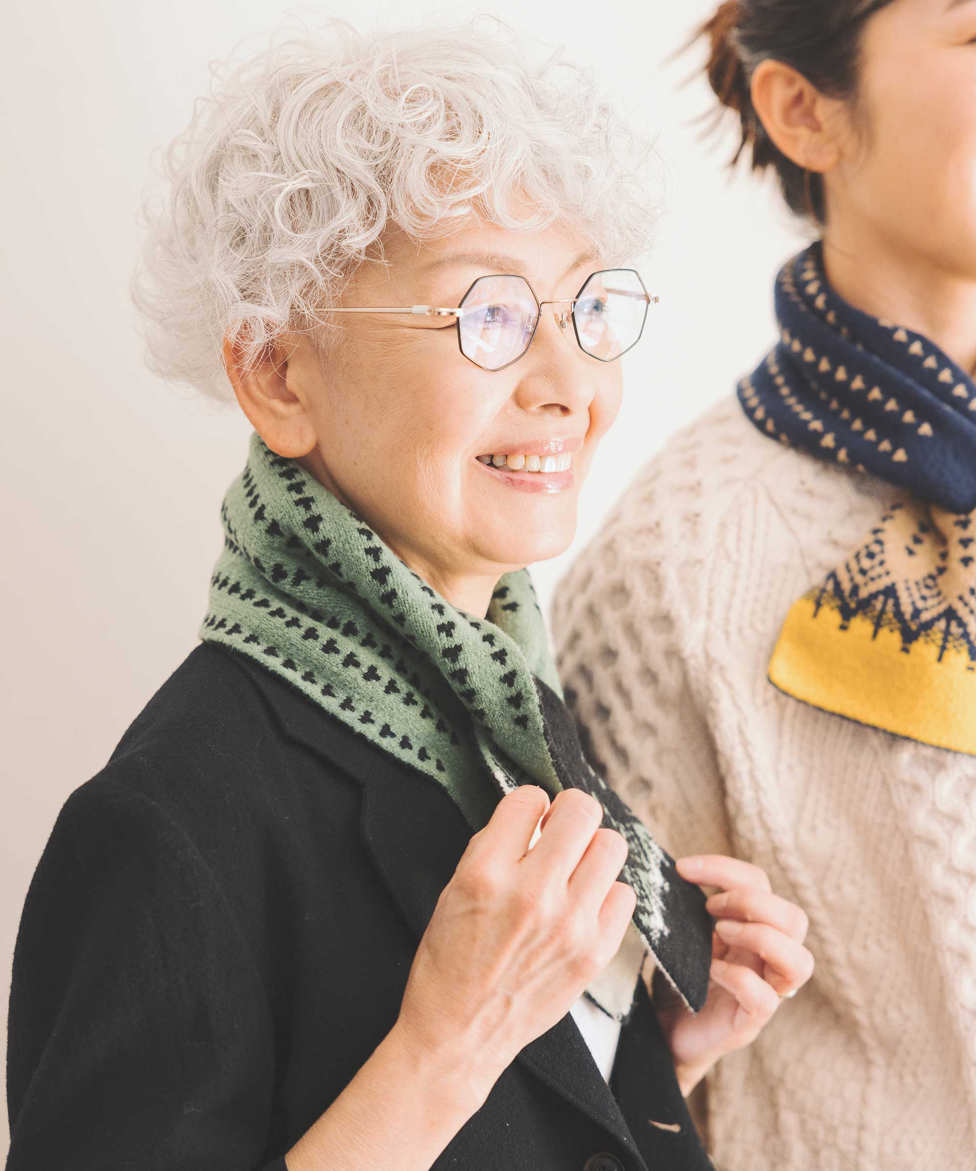 香川で編んだ洗えるショートマフラー nordic