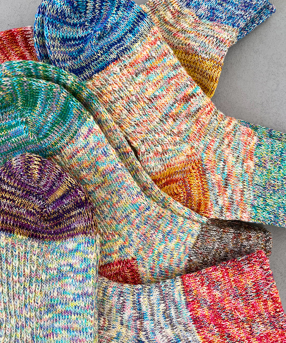 TM52S-206【 Mixed yarn switching Hemp socks 】