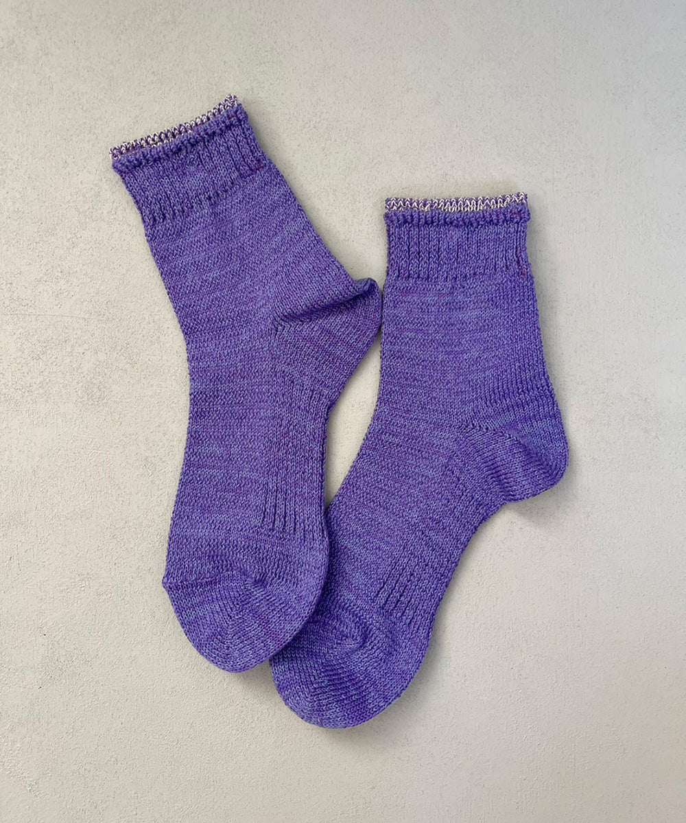 TM52S-207【 Organic cotton pop of color Hemp socks 】