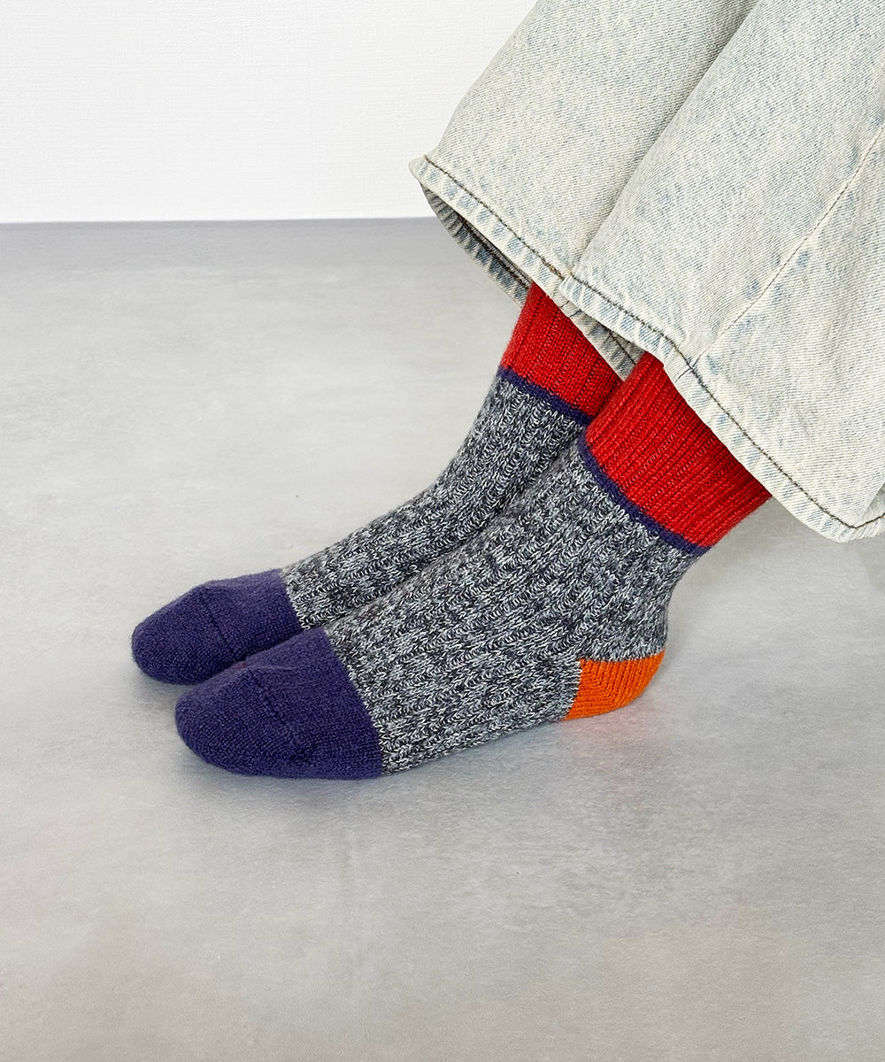 TM52W-214【 極太で極厚なあたたかウールと麻の靴下】