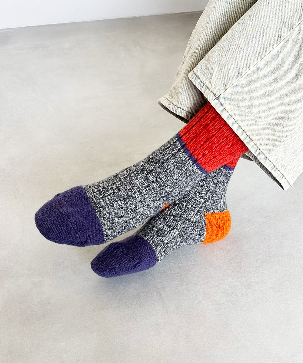 TM52W-214【 極太で極厚なあたたかウールと麻の靴下】