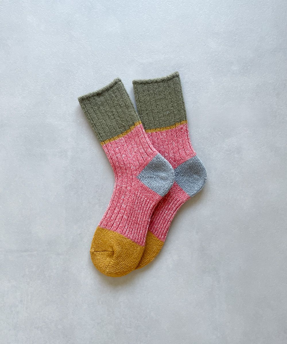 TM52W-214【 極太で極厚なあたたかウールと麻の靴下】