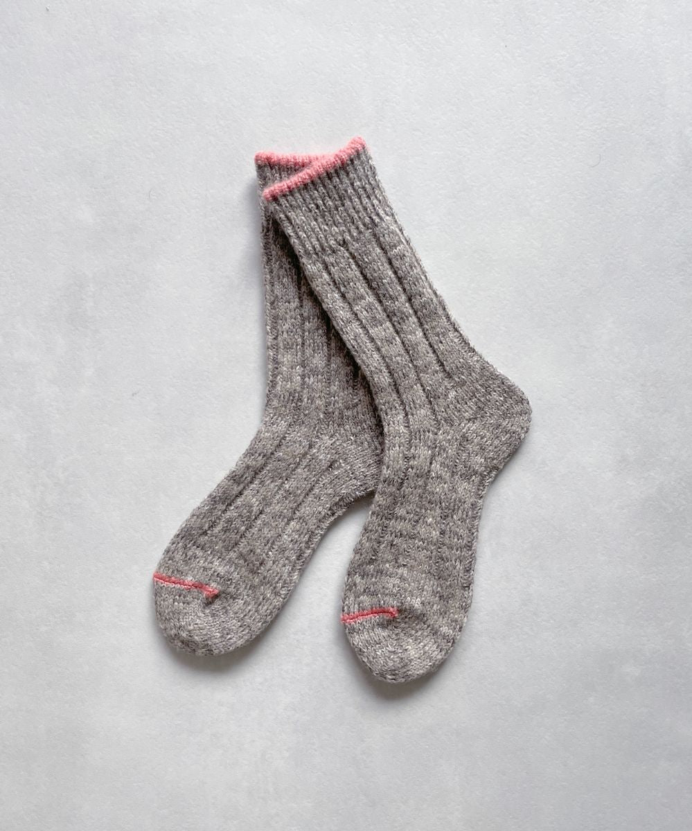 TM52W-215【 色あざやかなウールと麻の靴下 】