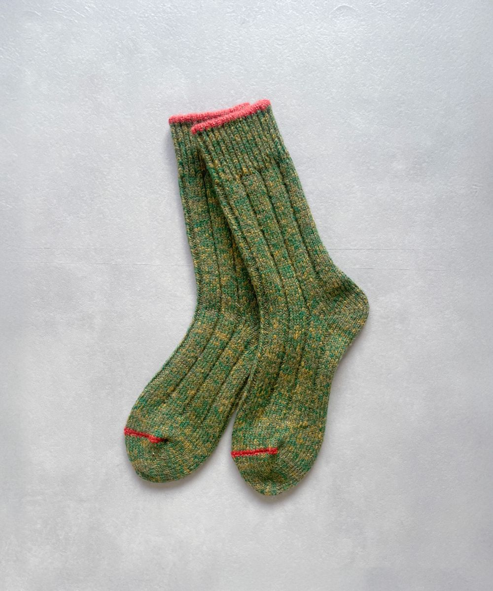 TM52W-215【 色あざやかなウールと麻の靴下 】