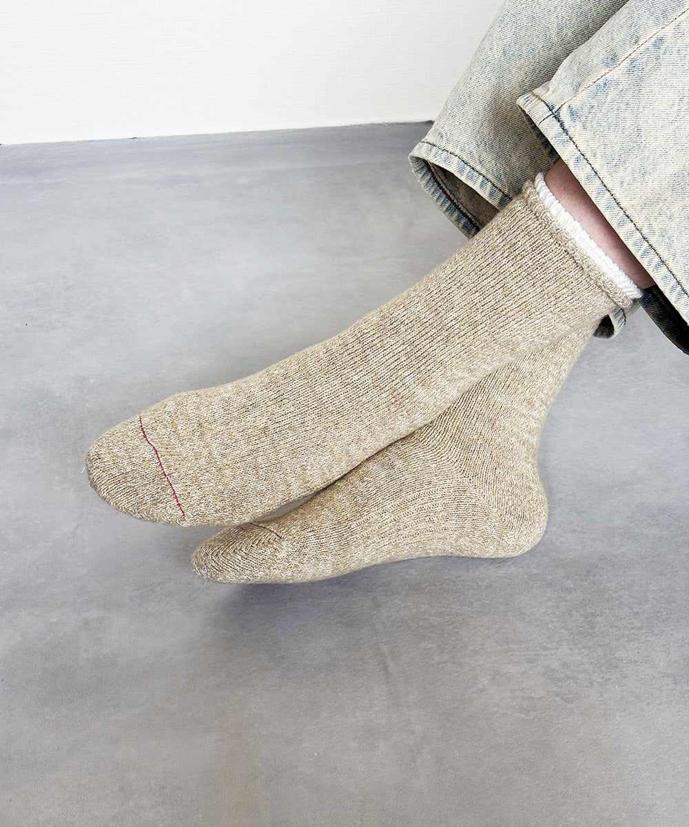 TM52W-216【シンプルであたたかいウールと麻の靴下 】