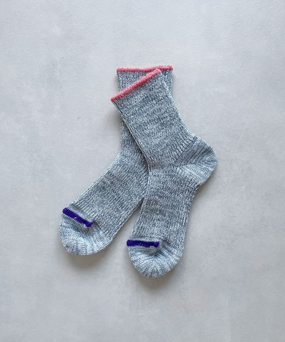 TM52W-217【リブ編みでフィットするウールと麻の靴下】