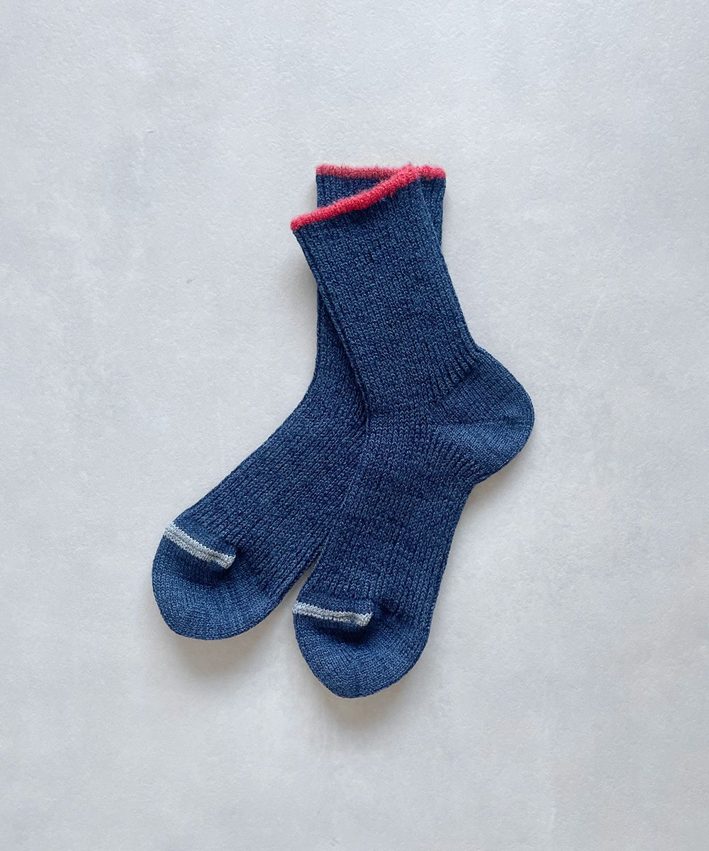 TM52W-217【リブ編みでフィットするウールと麻の靴下】