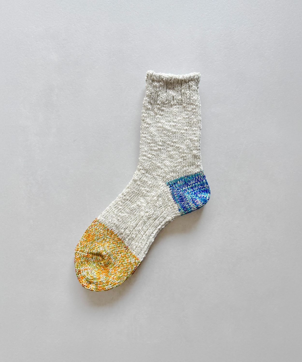 TM62S-223【つま先とかかとの引き揃え糸の麻の靴下 】