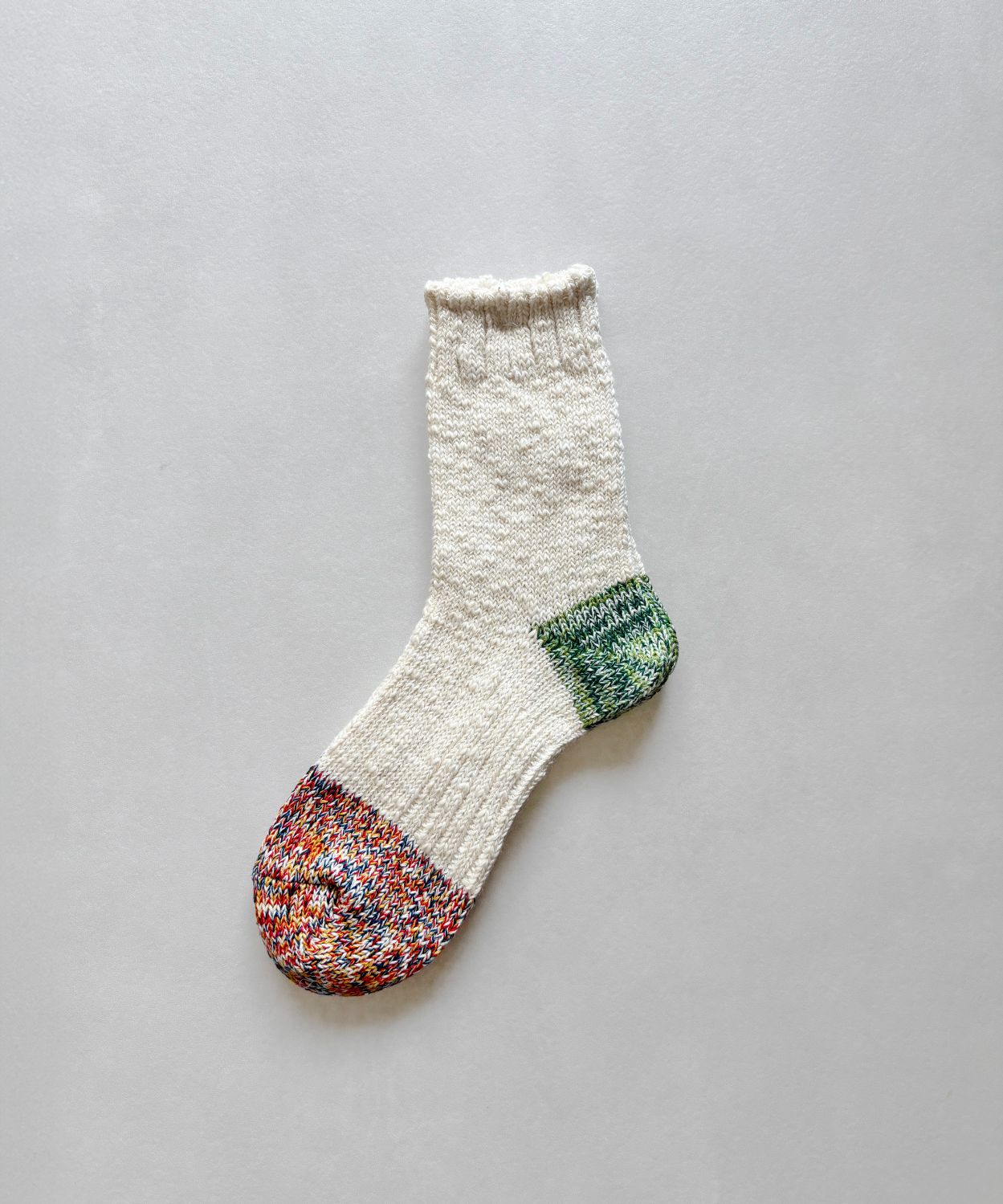 TM62S-223【つま先とかかとの引き揃え糸の麻の靴下 】