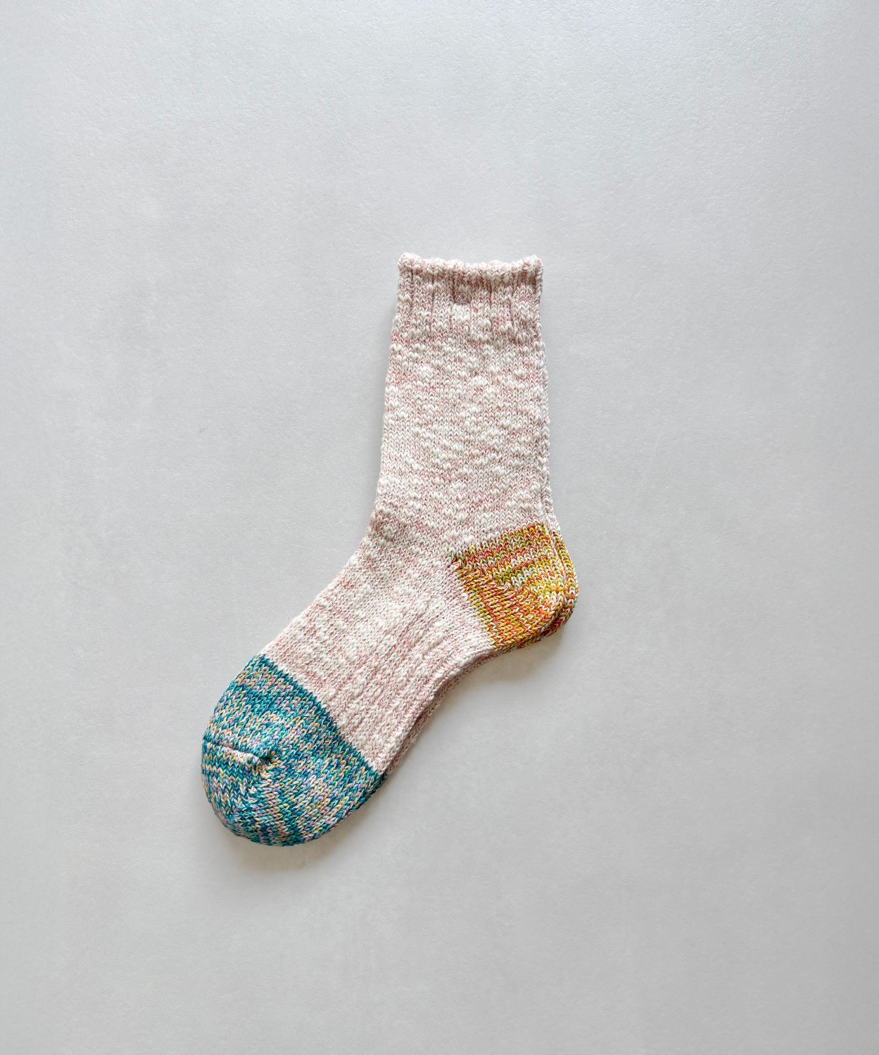 TM62S-223【つま先とかかとの引き揃え糸の麻の靴下 】