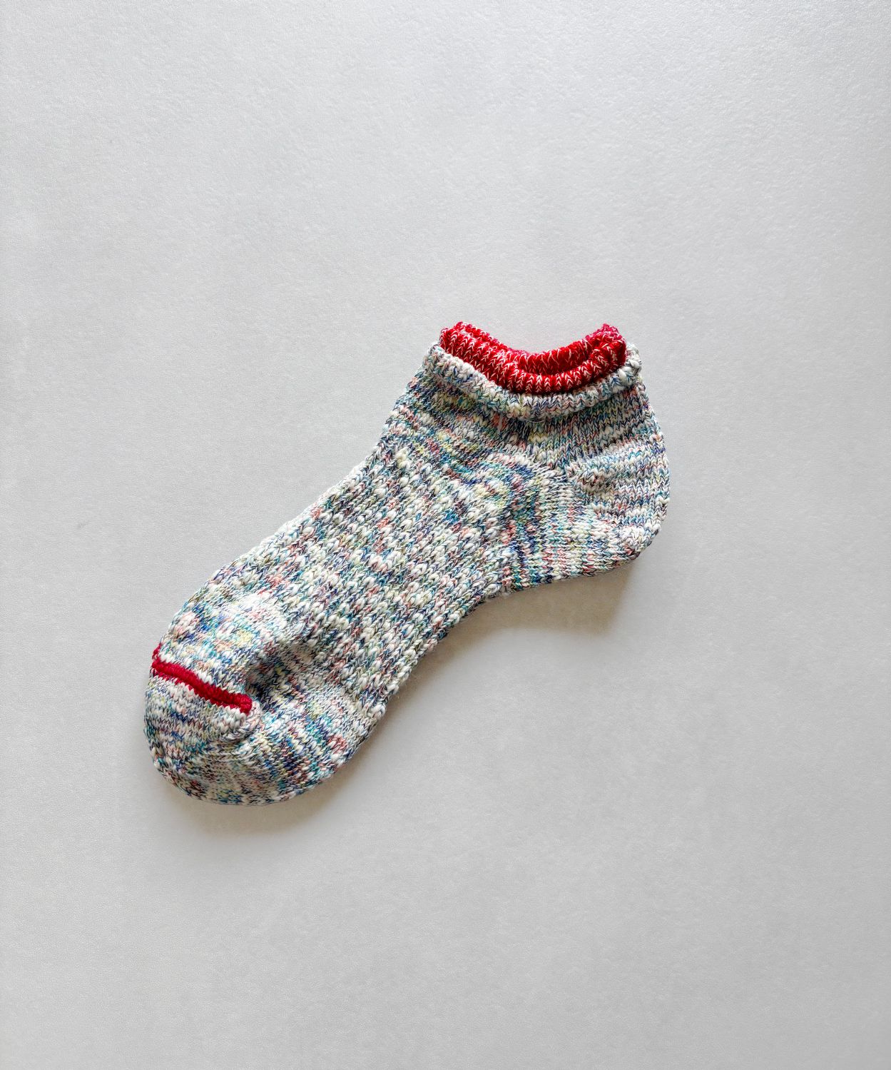 TM62S-225【重ね履き風で短い丈の麻の靴下 】