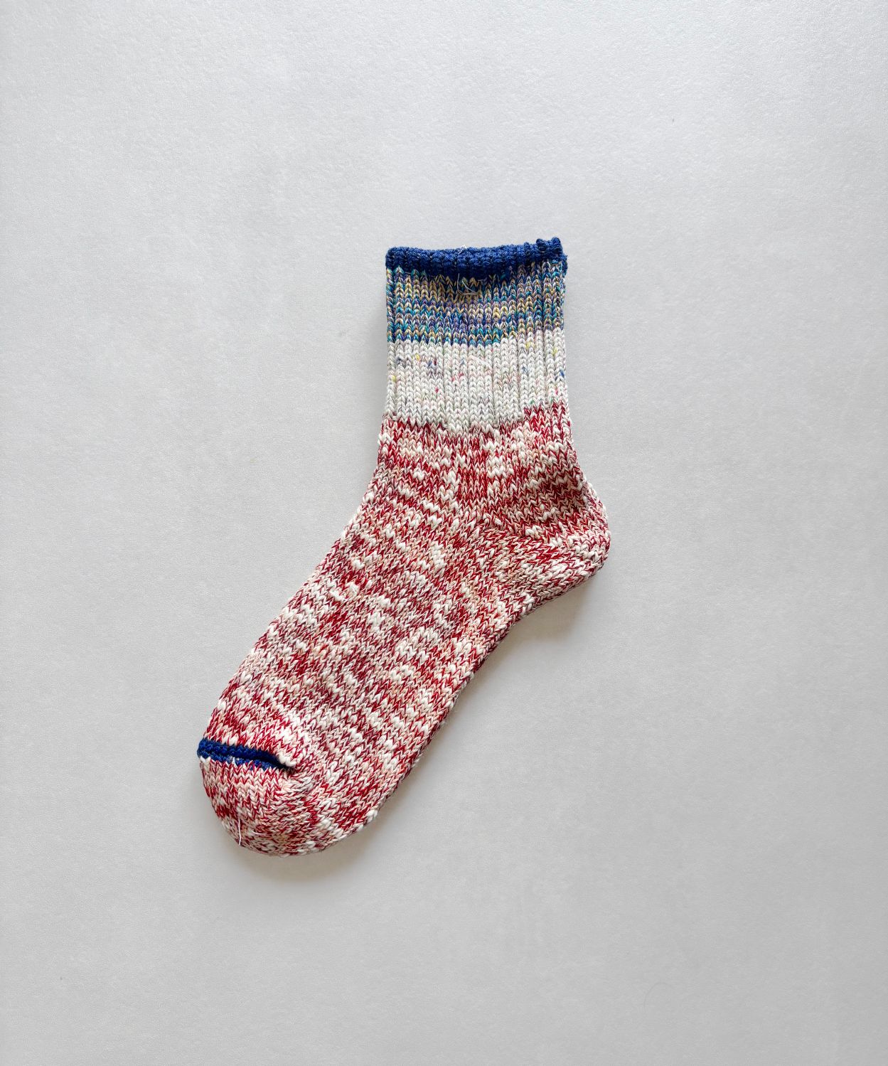 TM62S-227【3段の切り替えの麻の靴下 】