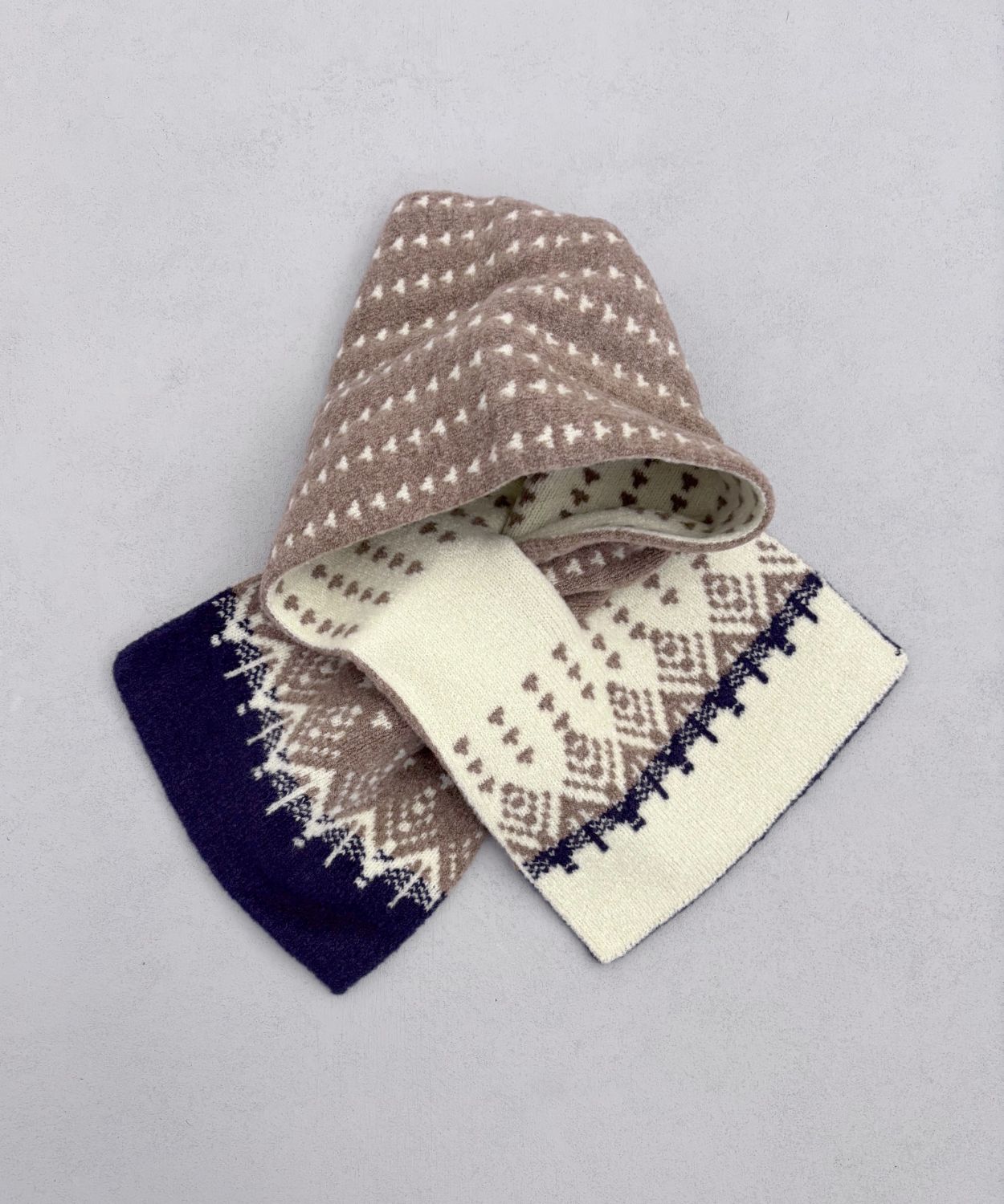 香川で編んだ洗えるショートマフラー nordic