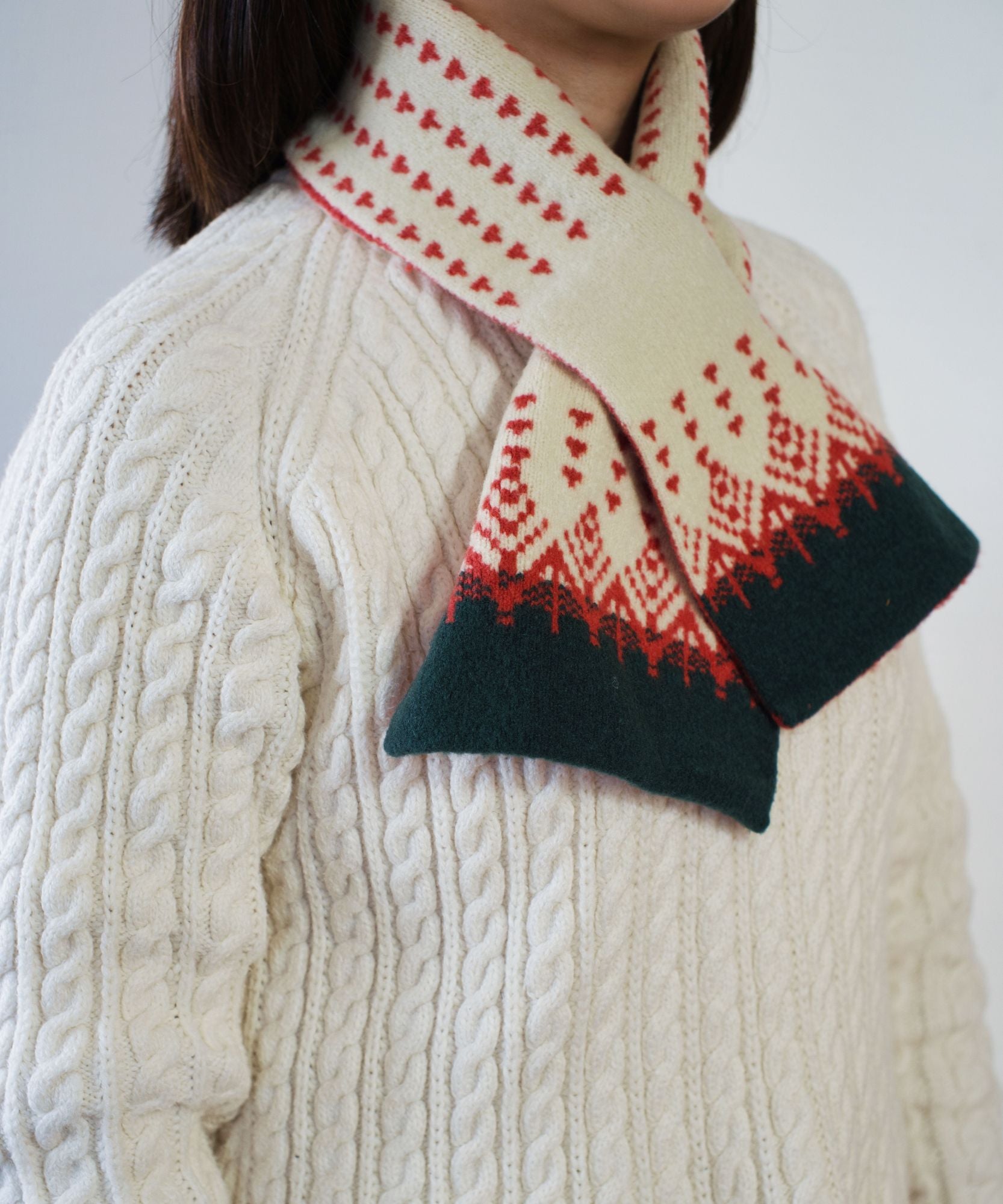 香川で編んだ洗えるショートマフラー nordic