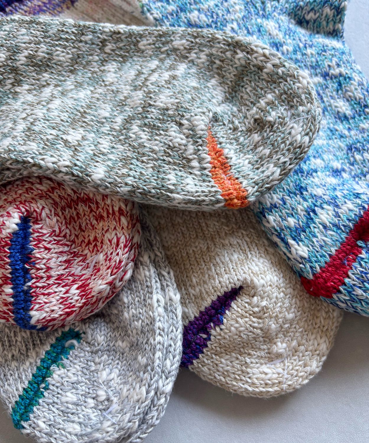 TM62S-227【3段の切り替えの麻の靴下 】