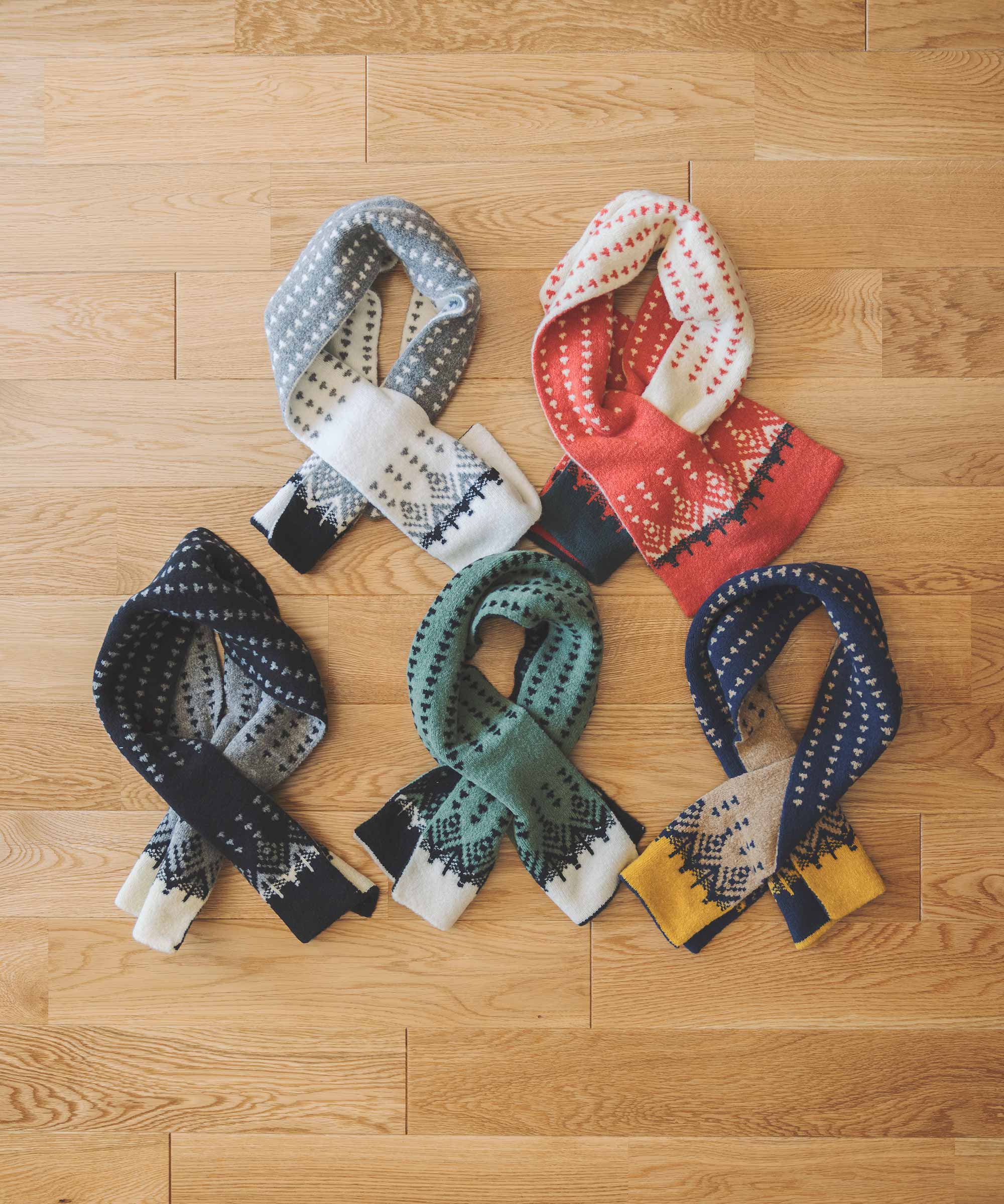 香川で編んだ洗えるショートマフラー nordic