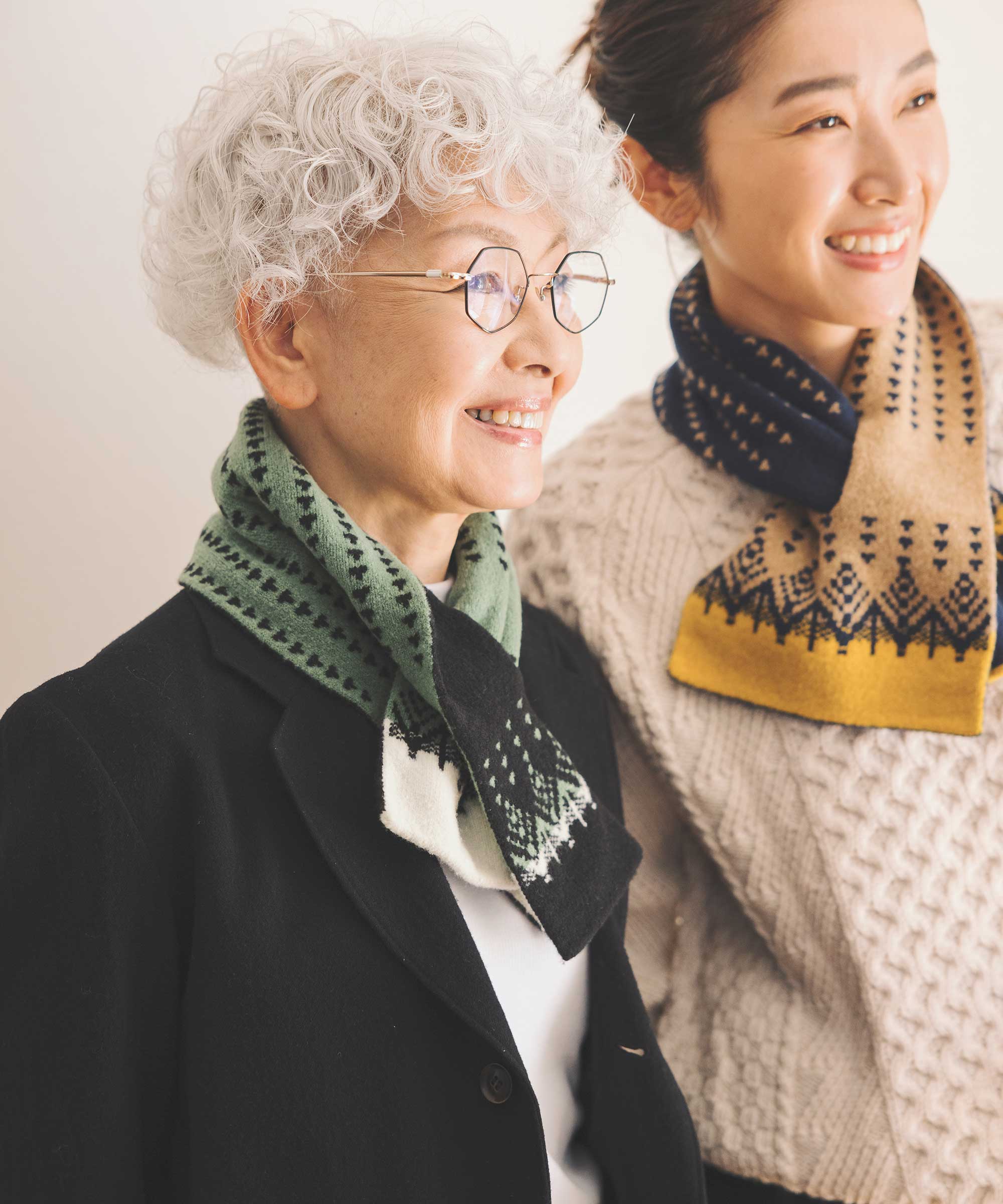 香川で編んだ洗えるショートマフラー nordic