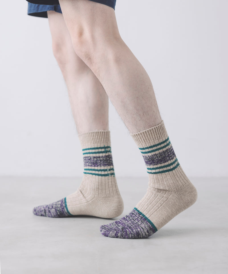 TMSO-166【 Border Light Hemp socks 】