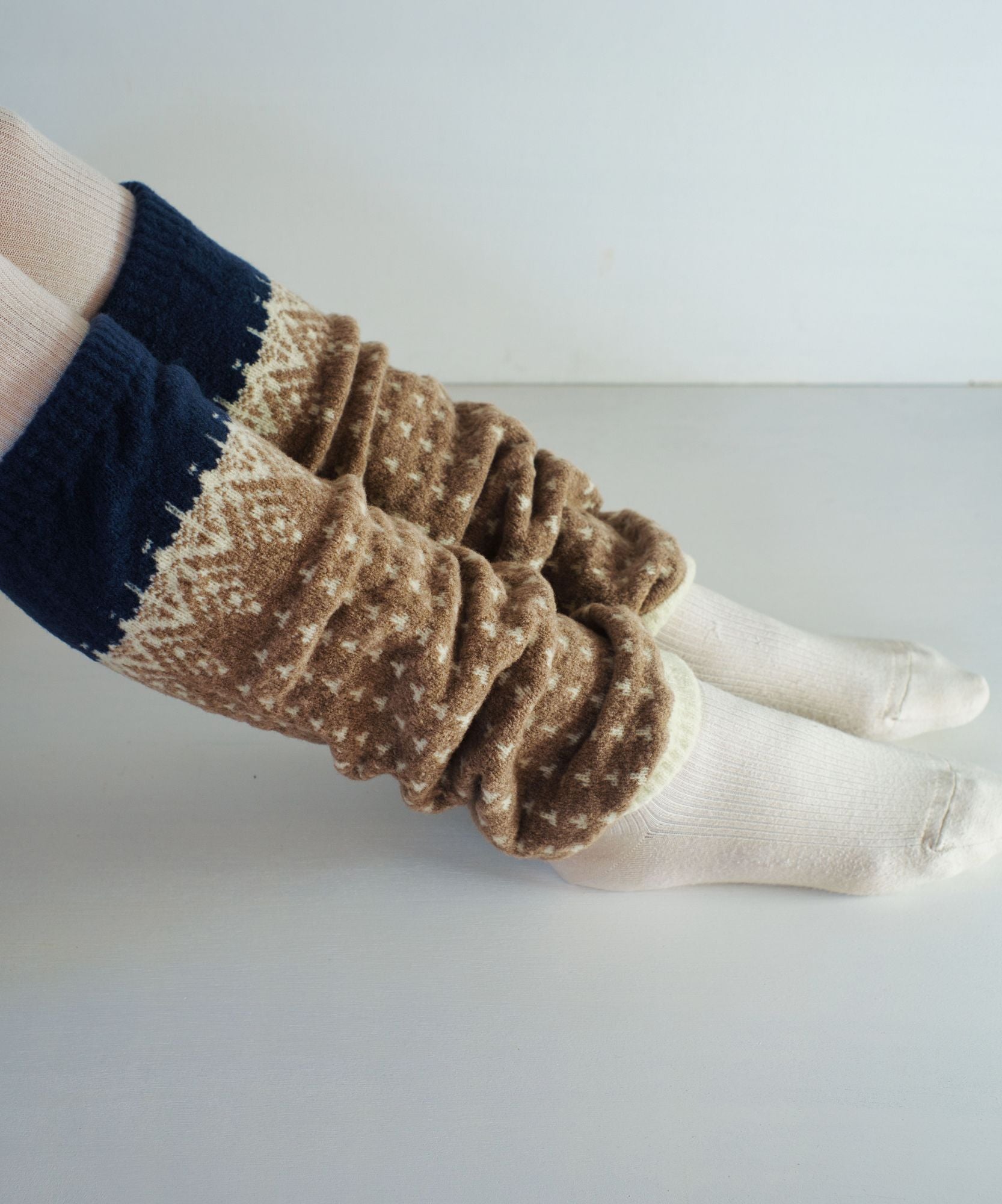 香川で編んだレッグウォーマー nordic