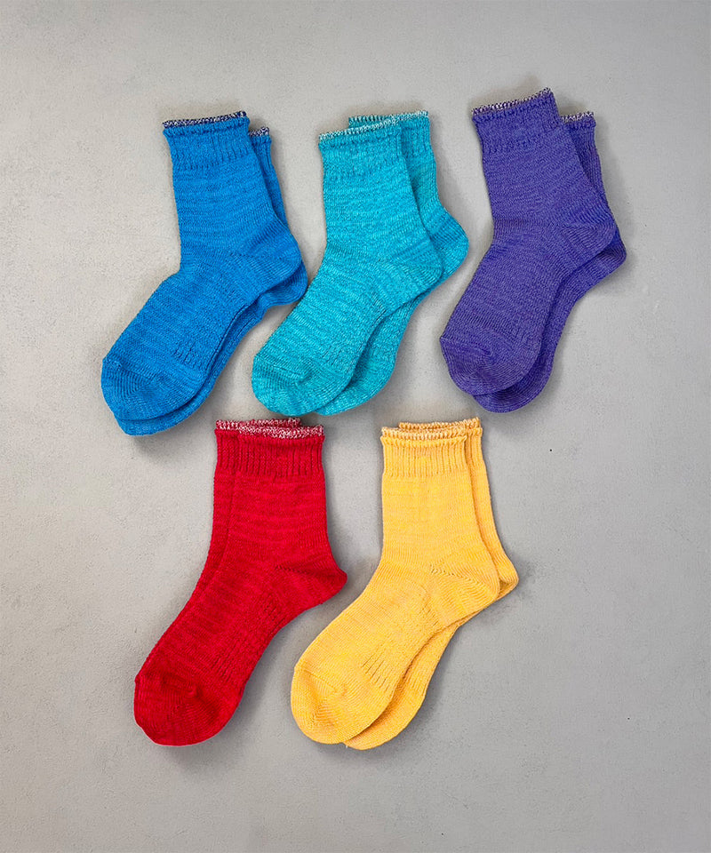 TM52S-207【 Organic cotton  pop of color Hemp socks 】