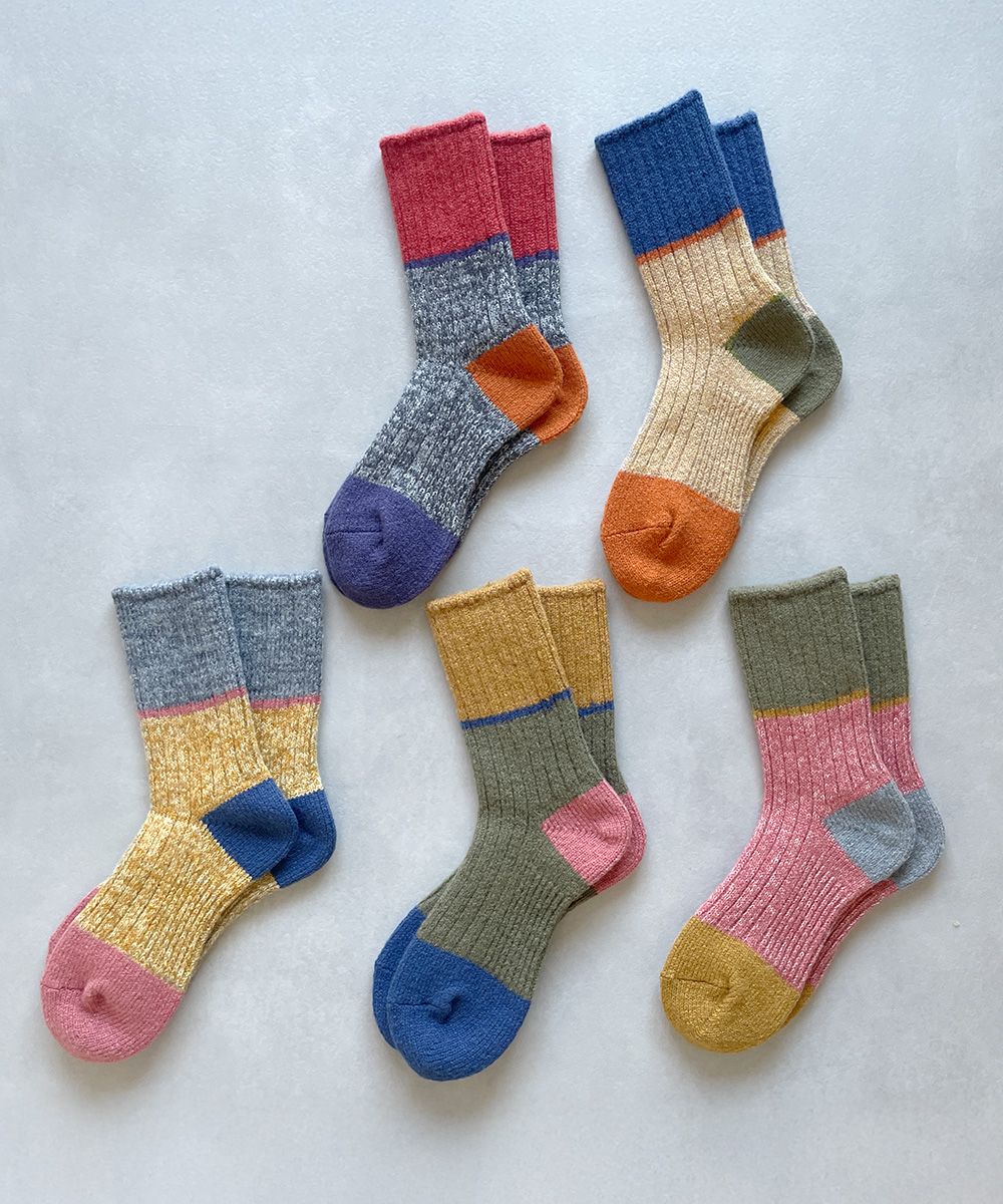 TM52W-214【 極太で極厚なあたたかウールと麻の靴下】