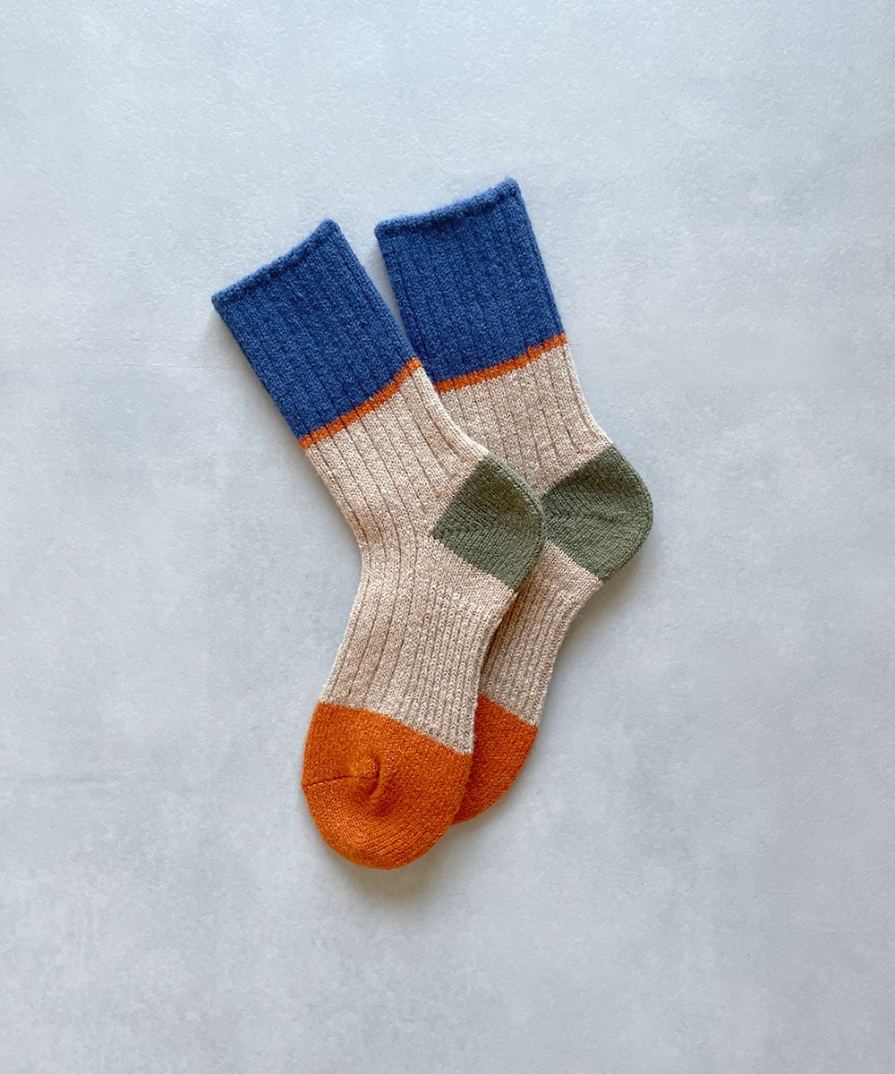 TM52W-214【 極太で極厚なあたたかウールと麻の靴下】