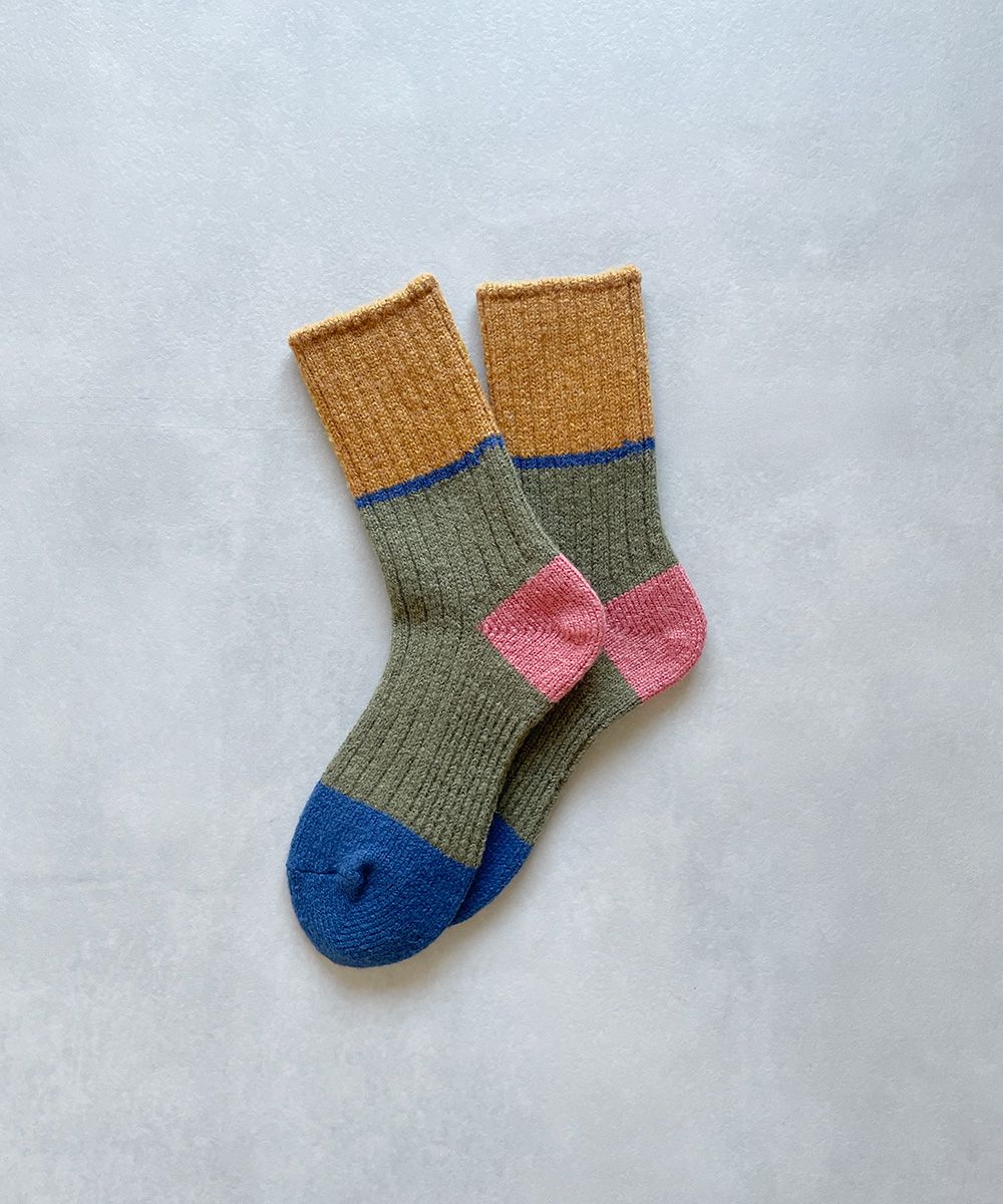 TM52W-214【 極太で極厚なあたたかウールと麻の靴下】