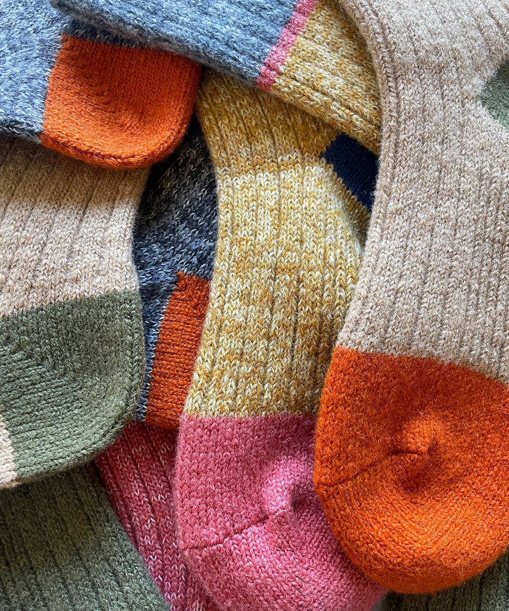 TM52W-214【 極太で極厚なあたたかウールと麻の靴下】