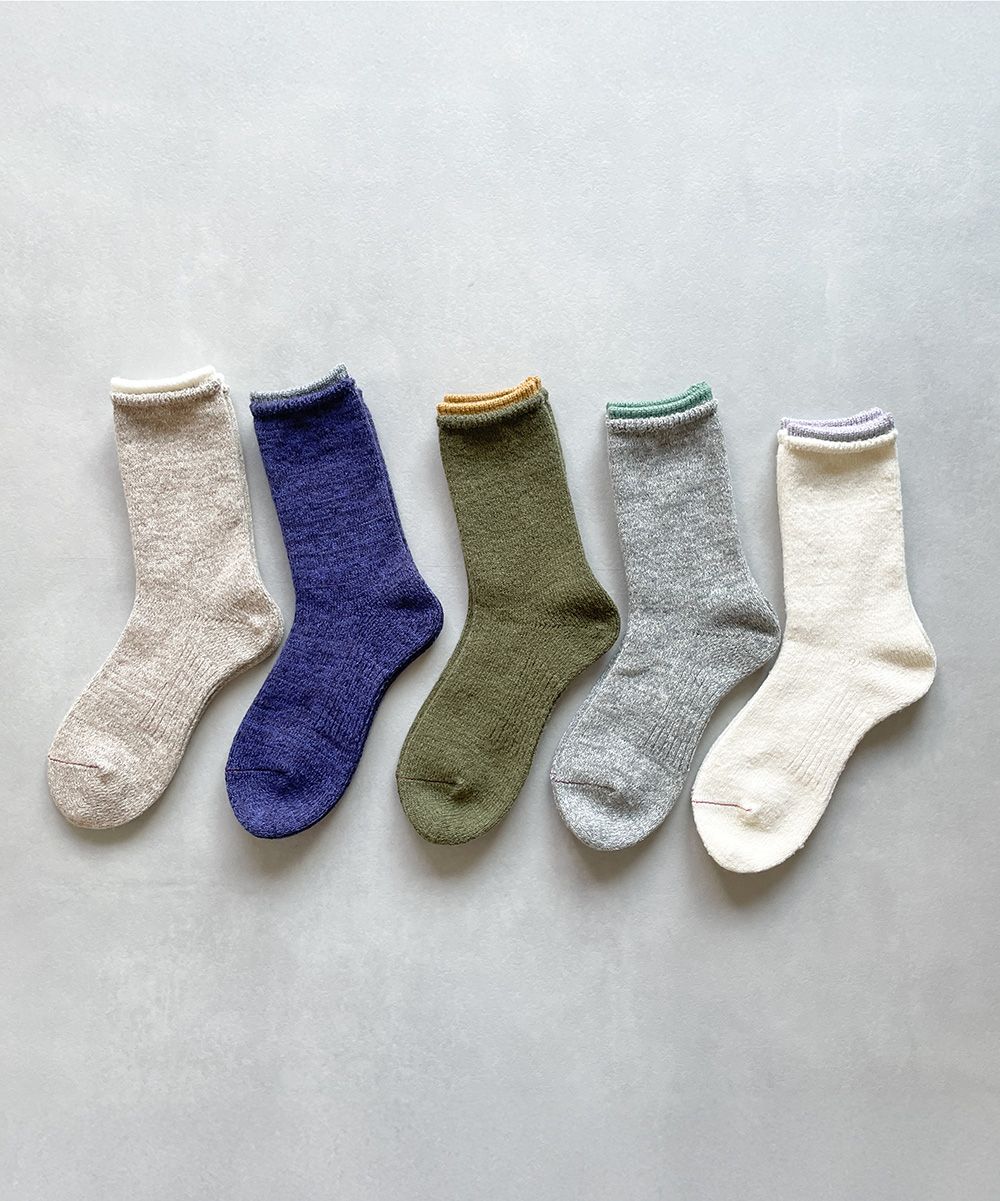 TM52W-216【シンプルであたたかいウールと麻の靴下 】