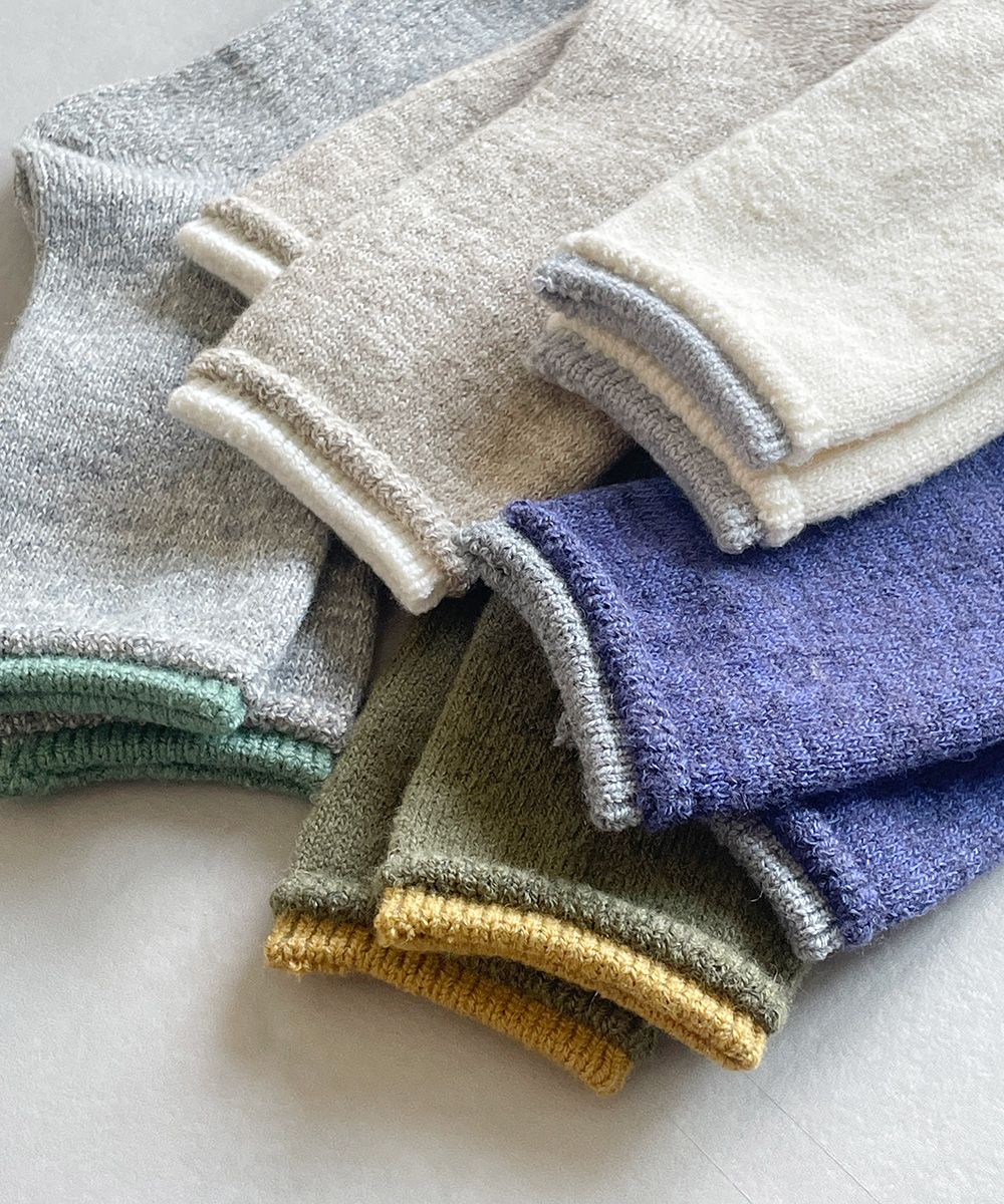 TM52W-216【シンプルであたたかいウールと麻の靴下 】