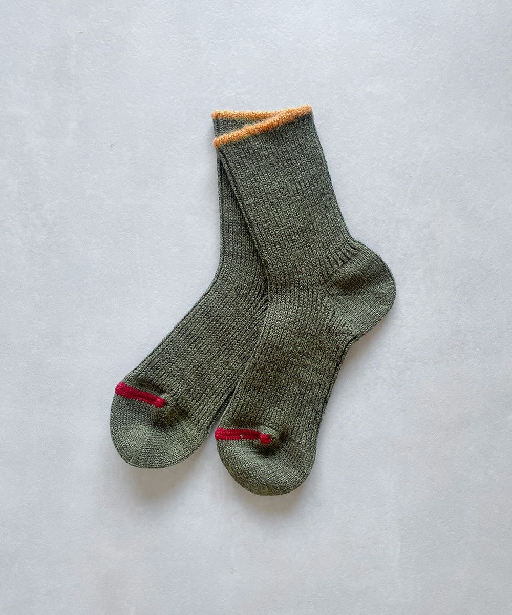 TM52W-217【リブ編みでフィットするウールと麻の靴下】