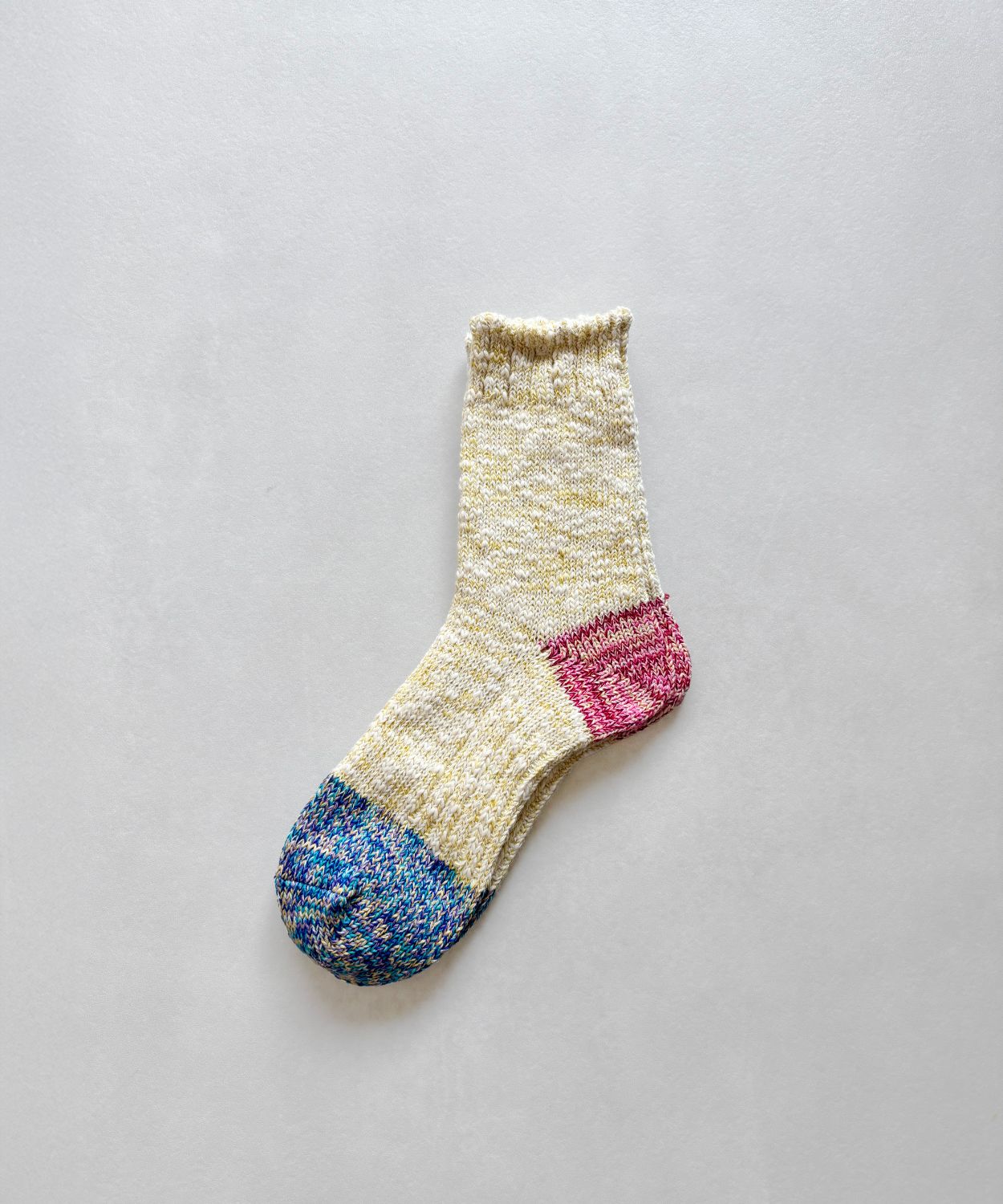 TM62S-223【つま先とかかとの引き揃え糸の麻の靴下 】