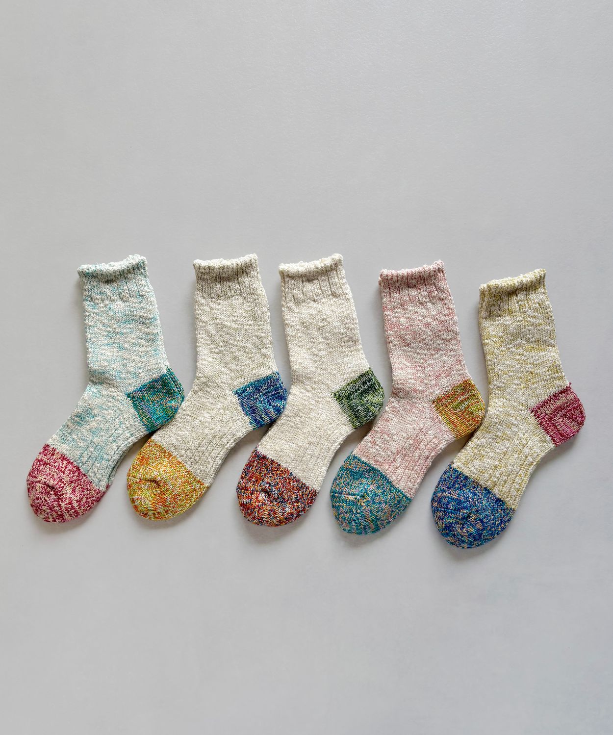 TM62S-223【つま先とかかとの引き揃え糸の麻の靴下 】