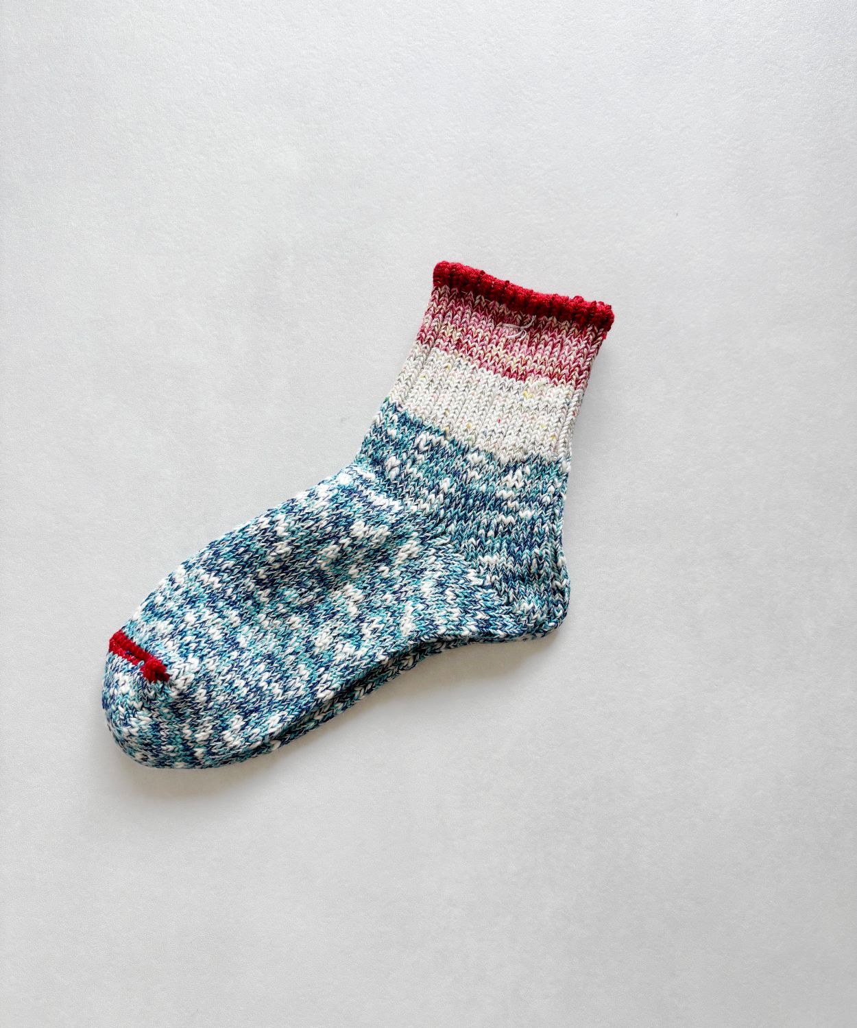 TM62S-227【3段の切り替えの麻の靴下 】