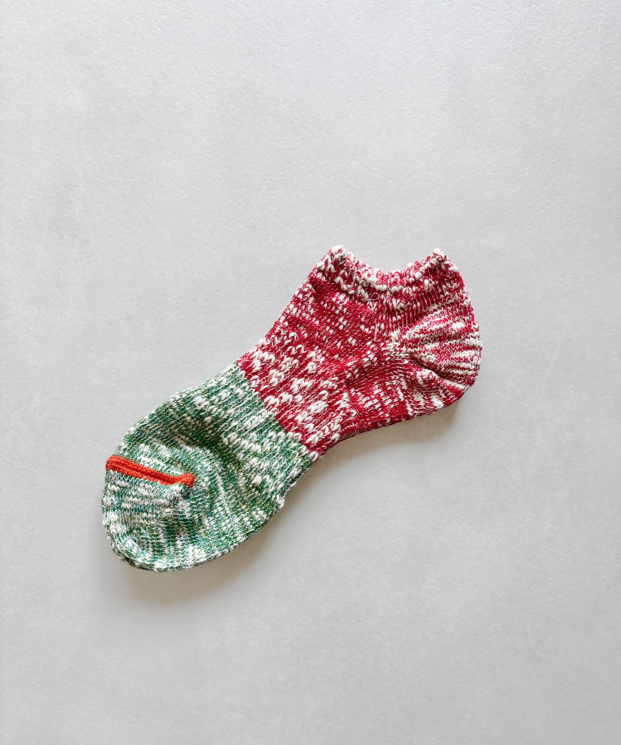 TM62S-229【ハーフ切り替えの短い丈の麻の靴下 】