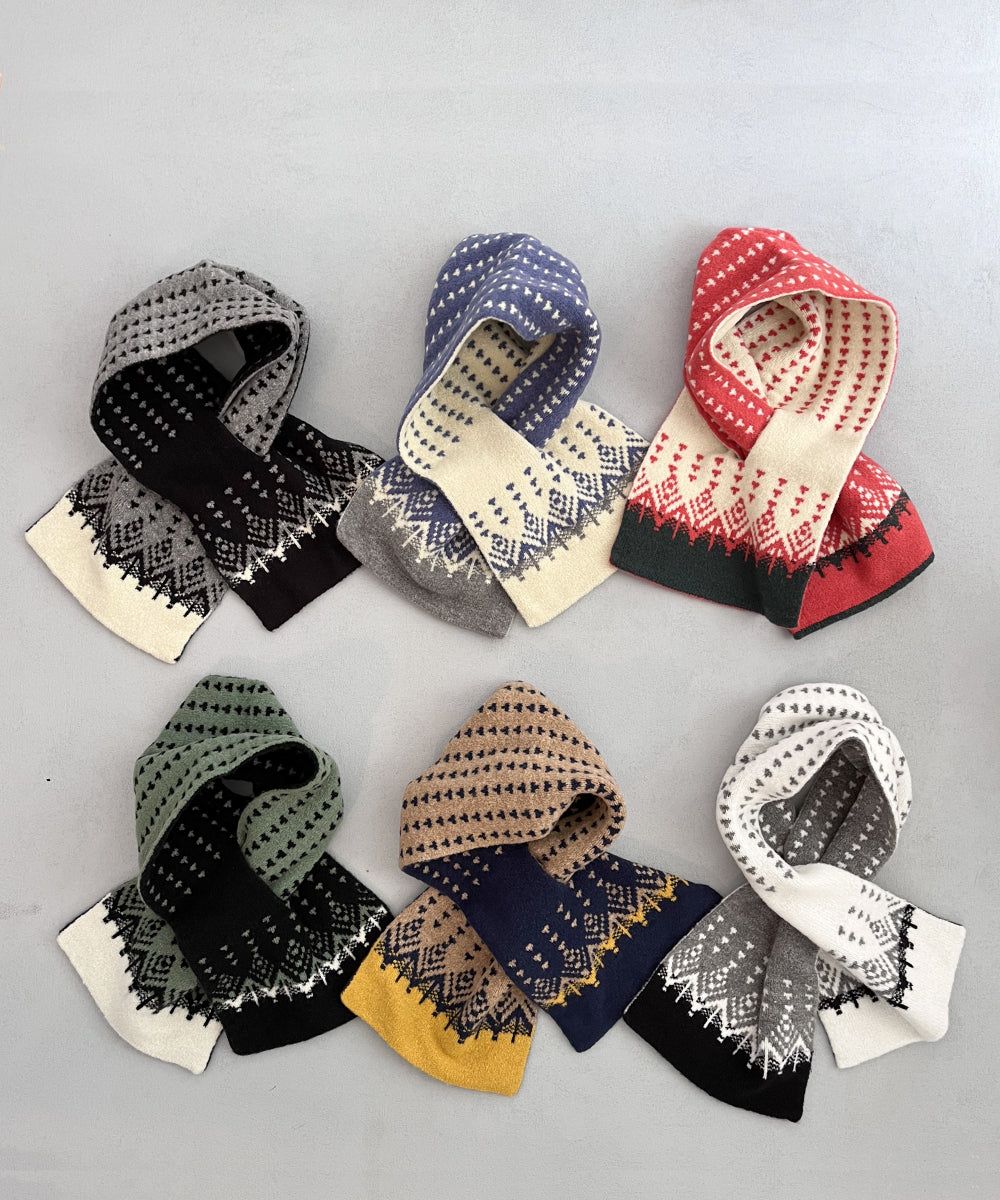 香川で編んだ洗えるショートマフラー nordic