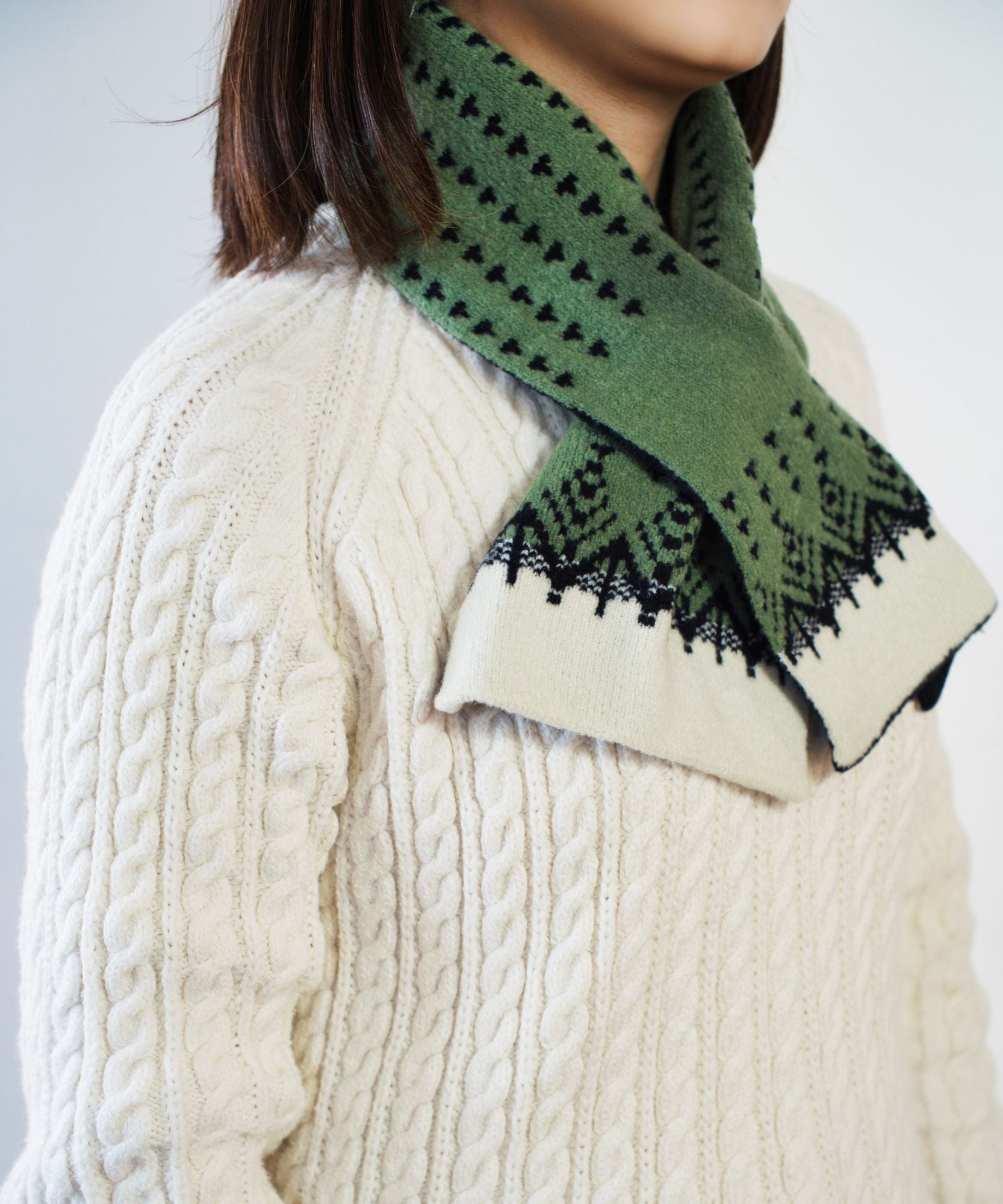 香川で編んだ洗えるショートマフラー nordic