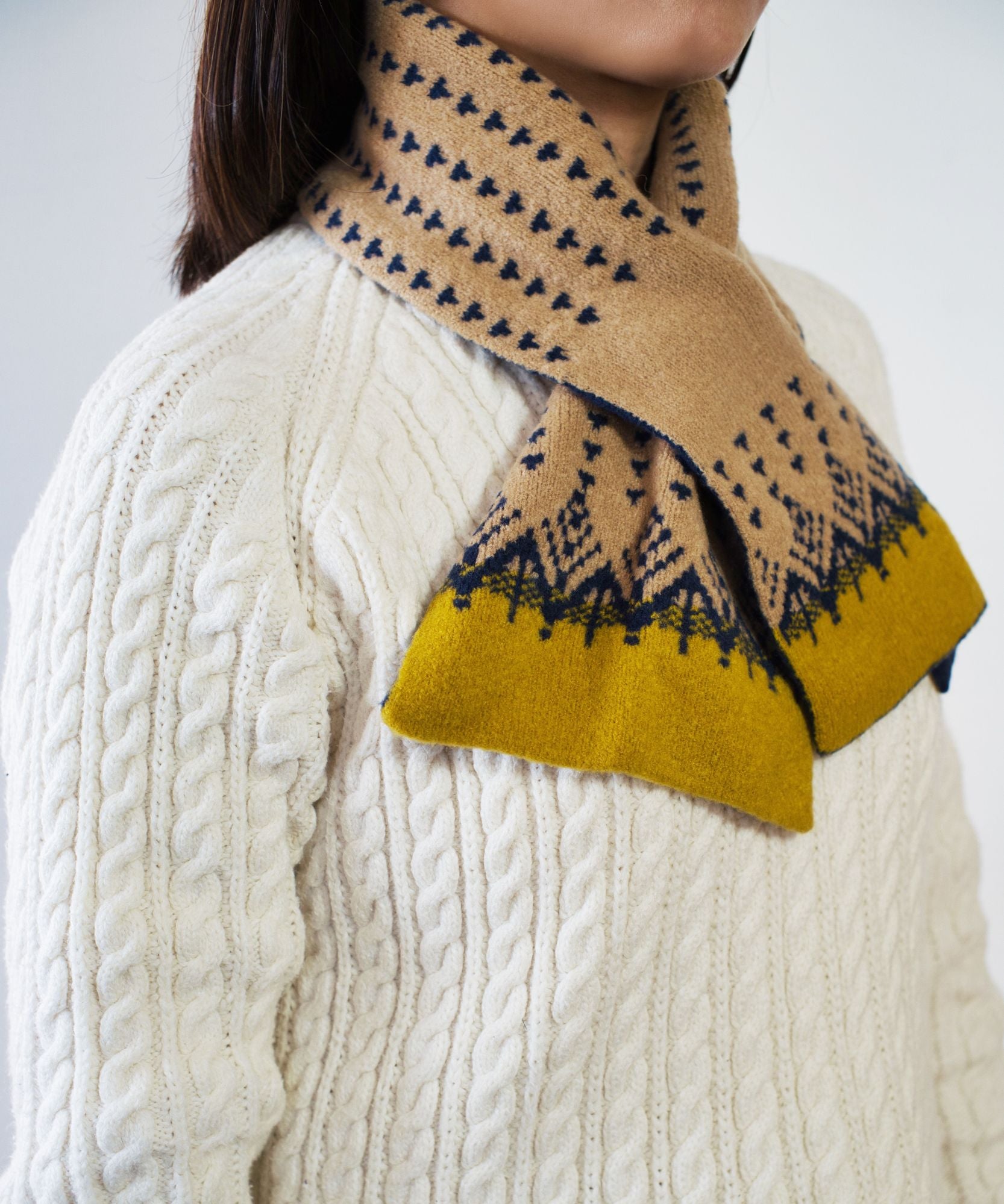 香川で編んだ洗えるショートマフラー nordic