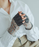 香川で編んだ 指出し麻手袋
